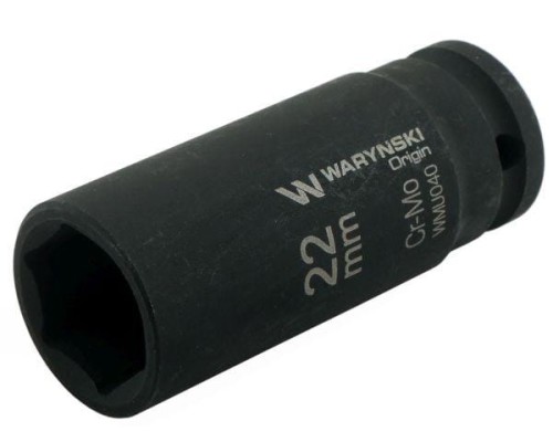 Nasadka udarowa sześciokątna długa 1/2". 22 mm. CrMo. DIN 3129. Waryński-19201