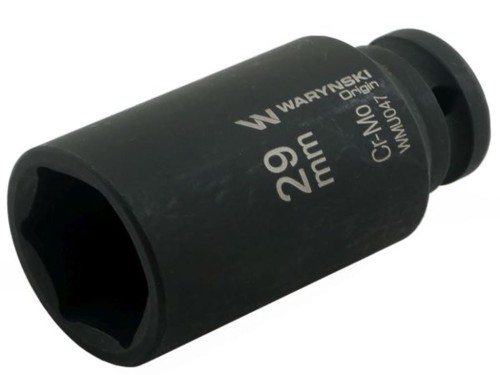 Nasadka udarowa sześciokątna długa 1/2". 29 mm. CrMo. DIN 3129. Waryński-19225