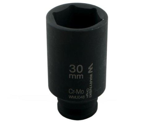Nasadka udarowa sześciokątna długa 1/2". 30 mm. CrMo. DIN 3129. Waryński-19227