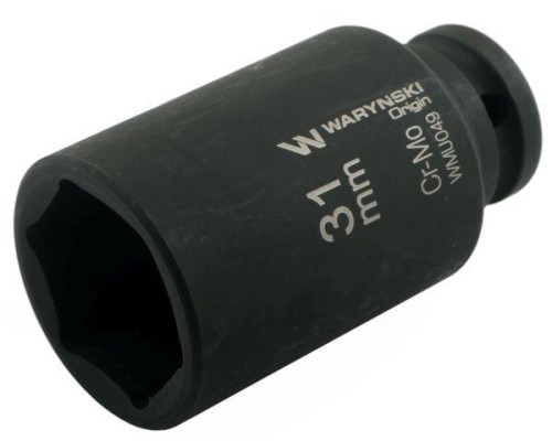 Nasadka udarowa sześciokątna długa 1/2". 31 mm. CrMo. DIN 3129. Waryński-19231