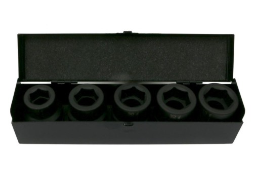 Zestaw nasadek udarowych  1"  5 cz. 24. 27. 30. 32. 33 mm ze stali CrMo DIN 3129 Waryński-23778