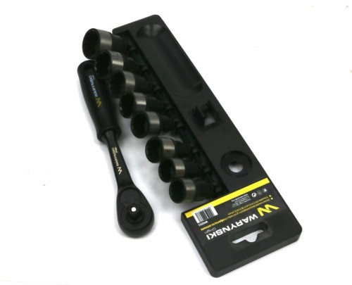 Zestaw L nasadek 3/8 15 16 17 18 19 20 22 24 mm z grzechotką Waryński-28013