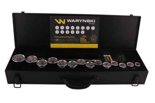 Zestaw nasadek 3/4 z odporną grzechotką i rękojeścią przegubową 16 el. Waryński-23423