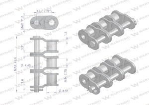 Półogniwo łańcucha P08B-3 (R3 1/2) Waryński ( sprzedawane po 5 )