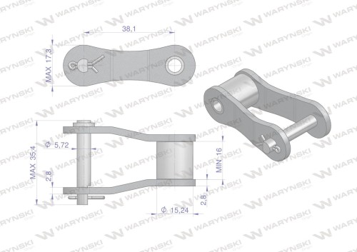 Półogniwo łańcucha S51 Waryński ( sprzedawane po 5 )-23607