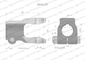 Widłak na wpust 8 śr.otw.30mm - 22X54  Seria 1R Waryński