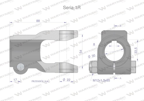 Widłak na wpust 8 śr.otw.30mm - 22X54  Seria 1R Waryński-35721