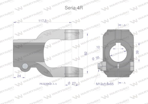 Widłak na wpust 10 śr.otw.35mm - 27X82 Seria 4R Waryński-35754
