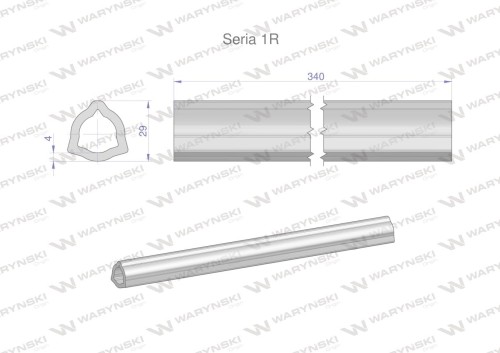 Rura wewnętrzna Seria 1R do wału 460 przegubowo-teleskopowego 29x4 mm 340 mm WARYŃSKI-28123