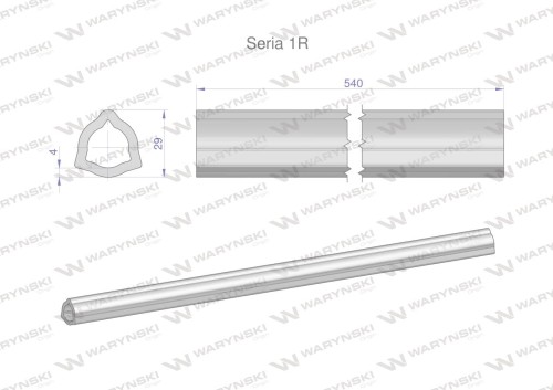 Rura wewnętrzna Seria 1R do wału 660 przegubowo-teleskopowego 29x4 mm 540 mm WARYŃSKI-28126