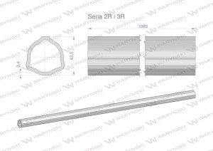 Rura zewnętrzna Seria 2R i 3R do wału 1210 przegubowo-teleskopowego 43.5x3.4 mm 1085 mm WARYŃSKI