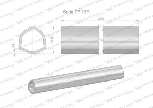 Rura zewnętrzna Seria 2R i 3R do wału 460 przegubowo-teleskopowego 43.5x3.4 mm 335 mm WARYŃSKI