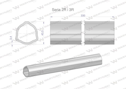 Rura zewnętrzna Seria 2R i 3R do wału 460 przegubowo-teleskopowego 43.5x3.4 mm 335 mm WARYŃSKI-28113