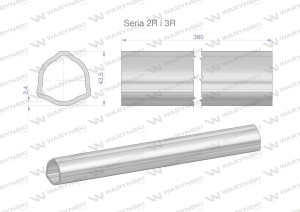 Rura zewnętrzna Seria 2R i 3R do wału 510 przegubowo-teleskopowego 43.5x3.4 mm 385 mm WARYŃSKI