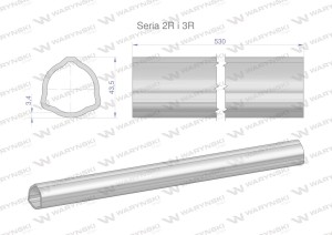 Rura zewnętrzna Seria 2R i 3R do wału 660 przegubowo-teleskopowego 43.5x3.4 mm 535 mm WARYŃSKI