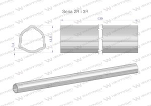 Rura zewnętrzna Seria 2R i 3R do wału 760 przegubowo-teleskopowego 43.5x3.4 mm 635 mm WARYŃSKI