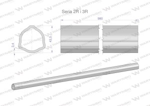 Rura zewnętrzna Seria 2R i 3R do wału 1110 przegubowo-teleskopowego 43.5x3.4 mm 985 mm WARYŃSKI
