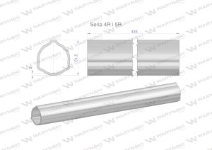 Rura zewnętrzna Seria 4R i 5R do wału 560 przegubowo-teleskopowego 51.5x3 mm 435 mm WARYŃSKI