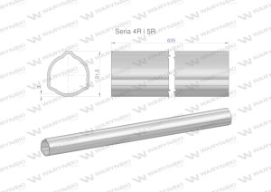 Rura zewnętrzna Seria 4R i 5R do wału 760 przegubowo-teleskopowego 51.5x3 mm 635 mm WARYŃSKI
