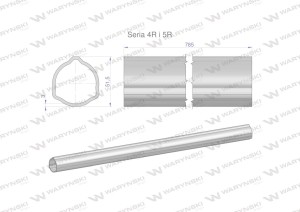 Rura zewnętrzna Seria 4R i 5R do wału 910 przegubowo-teleskopowego 51.5x3 mm 785 mm WARYŃSKI
