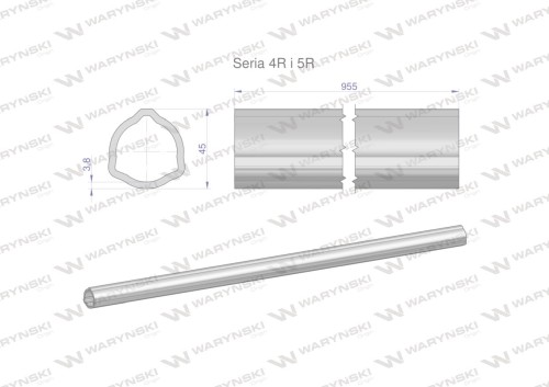 Rura wewnętrzna Seria 4R i 5R do wału 1110 przegubowo-teleskopowego 45x3.8 mm 955 mm WARYŃSKI-31663