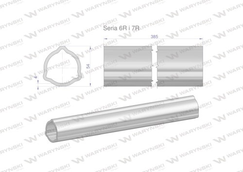Rura zewnętrzna Seria 6R i 7R do wału 510 przegubowo-teleskopowego 54x4 mm 385 mm WARYŃSKI-31666