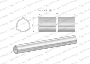 Rura zewnętrzna Seria 6R i 7R do wału 560 przegubowo-teleskopowego 54x4 mm 435 mm WARYŃSKI