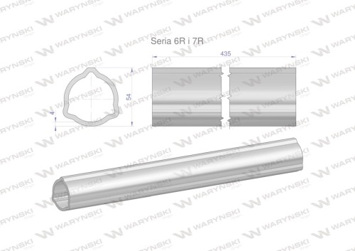 Rura zewnętrzna Seria 6R i 7R do wału 560 przegubowo-teleskopowego 54x4 mm 435 mm WARYŃSKI-31667
