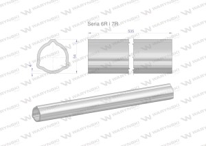 Rura zewnętrzna Seria 6R i 7R do wału 660 przegubowo-teleskopowego 54x4 mm 535 mm WARYŃSKI