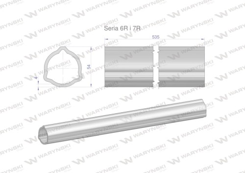 Rura zewnętrzna Seria 6R i 7R do wału 660 przegubowo-teleskopowego 54x4 mm 535 mm WARYŃSKI-31668