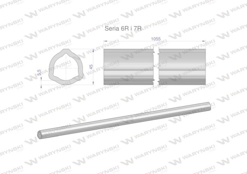 Rura wewnętrzna Seria 6R i 7R do wału 1210 przegubowo-teleskopowego 45x5.5mm 1055 mm WARYŃSKI-31684