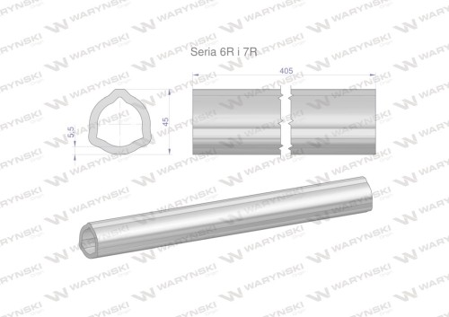 Rura wewnętrzna Seria 6R i 7R do wału 560 przegubowo-teleskopowego 45x5.5mm 405 mm WARYŃSKI-31677