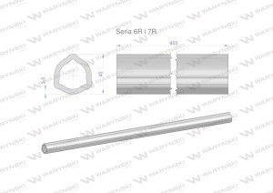 Rura wewnętrzna Seria 6R i 7R do wału 1110 przegubowo-teleskopowego 45x5.5mm 955 mm WARYŃSKI