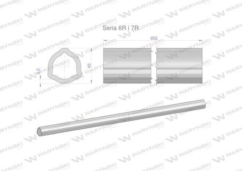 Rura wewnętrzna Seria 6R i 7R do wału 1110 przegubowo-teleskopowego 45x5.5mm 955 mm WARYŃSKI-31683