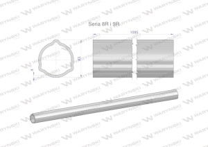 Rura zewnętrzna Seria 8R i 9R do wału 1210 przegubowo-teleskopowego 63x4 mm 1085 mm WARYŃSKI