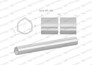 Rura zewnętrzna Seria 8R i 9R do wału 660 przegubowo-teleskopowego 63x4 mm 535 mm WARYŃSKI