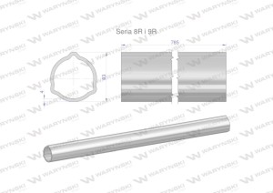 Rura zewnętrzna Seria 8R i 9R do wału 910 przegubowo-teleskopowego 63x4 mm 785 mm WARYŃSKI