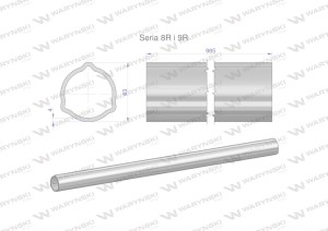 Rura zewnętrzna Seria 8R i 9R do wału 1110 przegubowo-teleskopowego 63x4 mm 985 mm WARYŃSKI