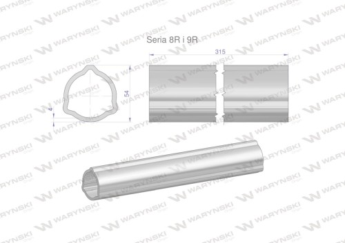 Rura wewnętrzna Seria 8R i 9R do wału 460 przegubowo-teleskopowego 54x5mm 315 mm WARYŃSKI-31695