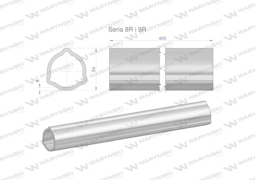 Rura wewnętrzna Seria 8R i 9R do wału 560 przegubowo-teleskopowego 54x5mm 405 mm WARYŃSKI-31697