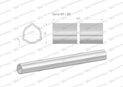 Rura wewnętrzna Seria 8R i 9R do wału 660 przegubowo-teleskopowego 54x5mm 505 mm WARYŃSKI-31698