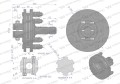 Sprzęgło zewnętrzne cierne wału 1200Nm - otwór 1 3/8 Z21 wałek 1 3/8 Z6 Waryński-35611