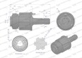 Sprzęgło zewnętrzne zapadkowe wału 500Nm - 1 3/8 Z6 Waryński-35705