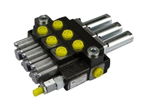 Rozdzielacz hydrauliczny 3-sekcyjny max przepływ 40L sterowany na linkę  Waryński-11605