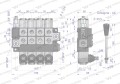 Rozdzielacz hydrauliczny 4-sekcyjny max przepływ 40L (1 sekcja z zatrzaskiem) Waryński-40447