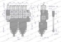 Rozdzielacz hydrauliczny 4-sekcyjny max przepływ 40L (2 sekcje x 1 dźwignia + 2 sekcje x 1 dźwignia) Waryński-40456