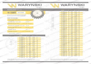 Koło zębate hartowane tarcza 08B-1 (R1 1/2) Z-27 Waryński