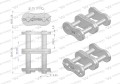 Zamek łańcucha przemysłowego Z20AH-2 ANSI A 100H (R2 1.1/4) Waryński ( sprzedawane po 3 )-22470