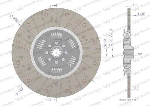 Tarcza sprzęgła CASE Waryński-37003
