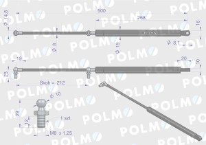 Siłownik tylnej szyby Case 3221531R1 POLMO